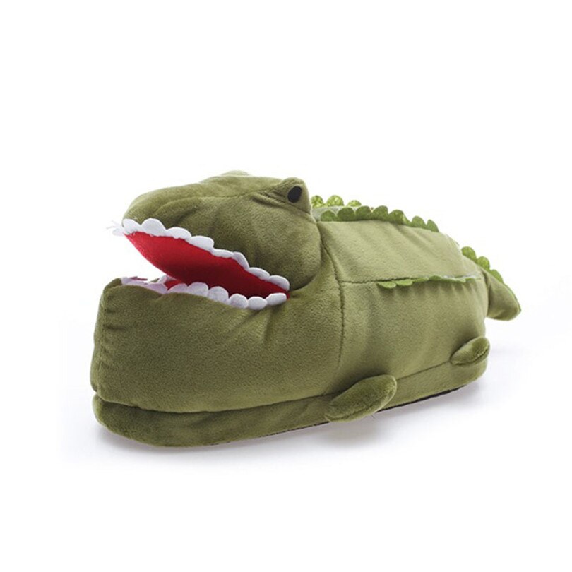 Król LIN Słodki kreskówka krokodyl dla obu płci zimowe kapcie domowe kobiety mężczyźni ciepłe pluszowe buty na piętro w domu antypoślizgowy leniwy bawełniane buty