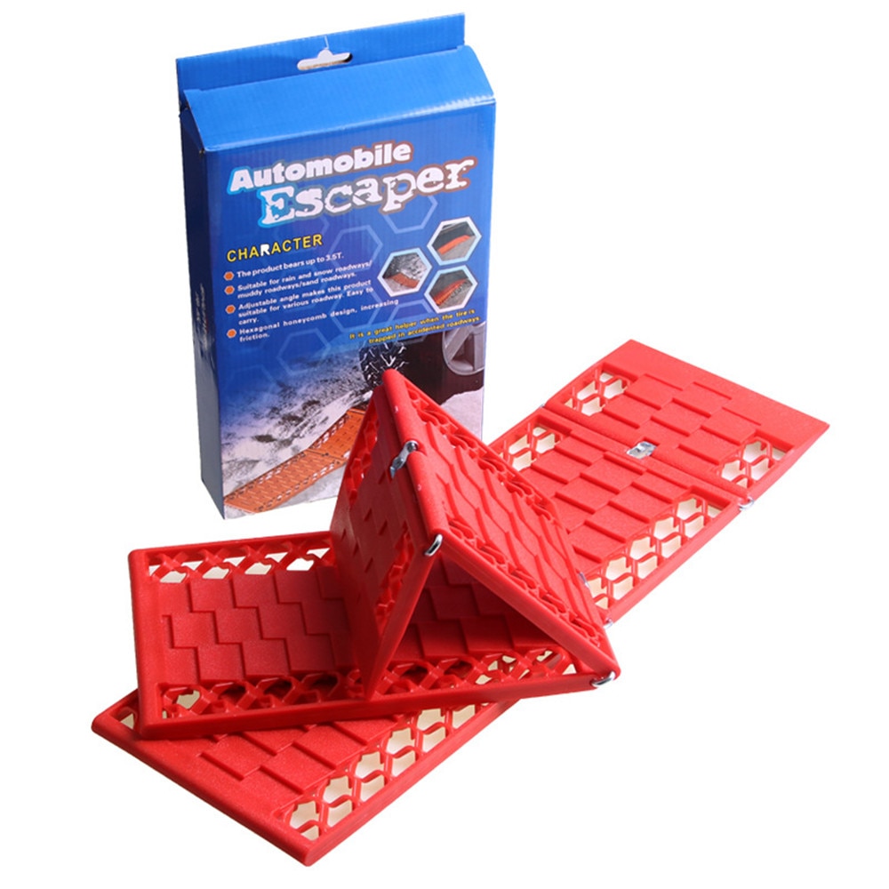 2-Pack Draagbare Opvouwbare Auto Escape Mat Anti-Slip Mat Voor Alle Weersomstandigheden Auto Tractie Mat Grip geweldig Voor Sneeuw, ijs En Modder
