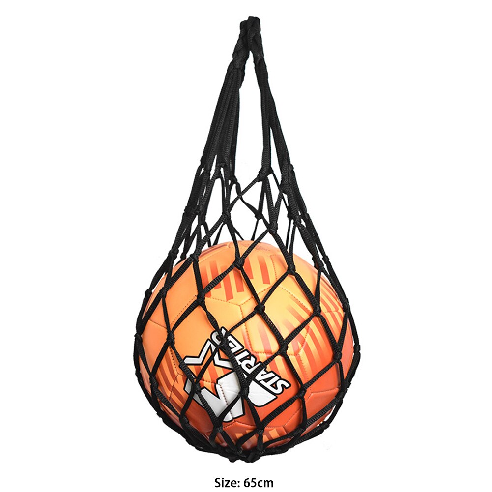 1 Pack Voetbal Netje Nylon Opbergtas Enkele Bal Carry Draagbare Apparatuur Outdoor Sport Voetbal Basketbal Volleybal Tas: Black