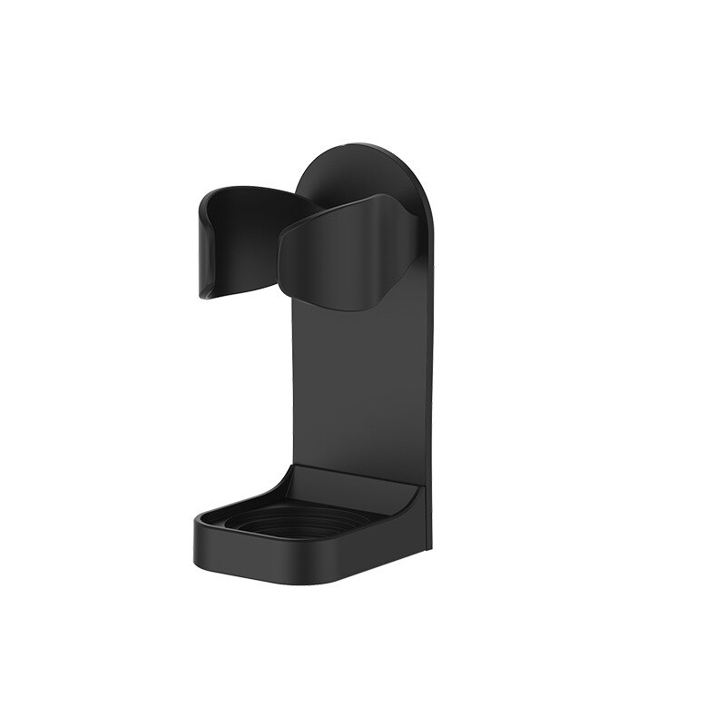 Soporte de pared para máquina de afeitar eléctrica sin perforaciones, soporte para máquina de afeitar, cepillo de dientes, de fácil instalación, para Baño: Black