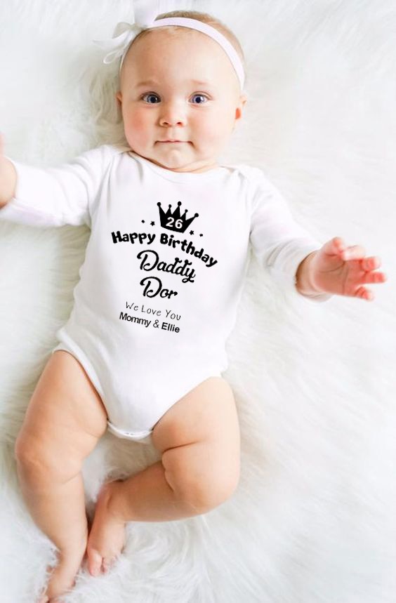 Grattis på födelsedagen pappa vi älskar dig roliga bomullströjor bebis flicka spädbarn långärmad jumpsuit nyfödd bebis flickor kläder 0-24m