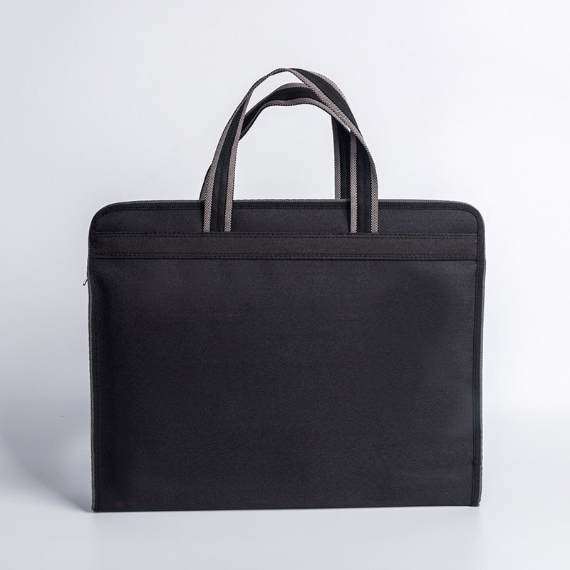 A4 Waterproof Canvas Large Capacity File Bag Portable Zipper Bag For Business Meetings