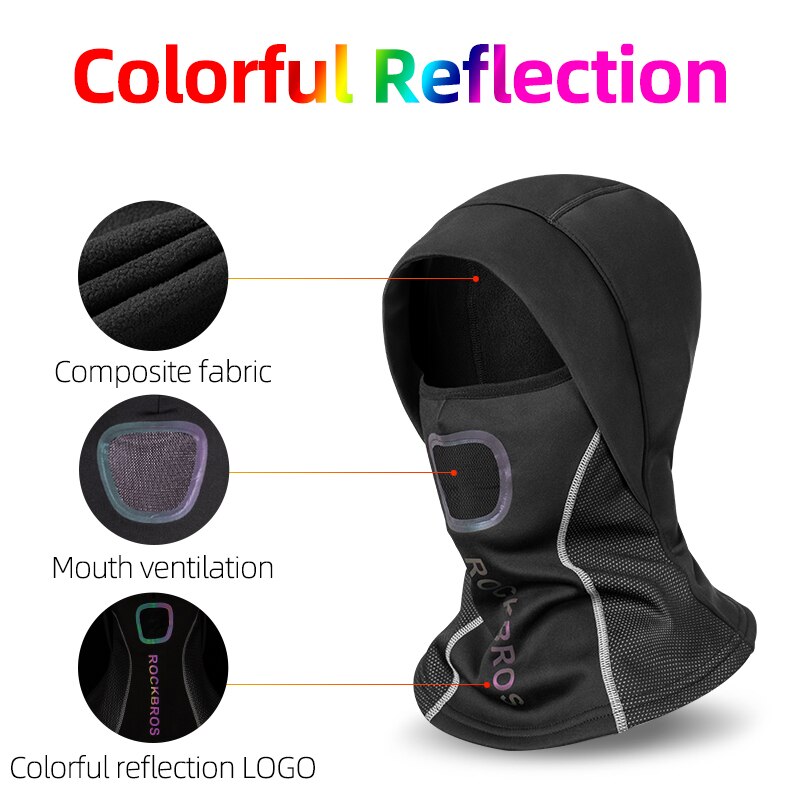 ROCKBROS Winter Warm Halten Winddicht Radfahren Maske Fleece Thermische Radfahren Gesicht Maske Balaclava Ski Maske Angeln Skifahren Hut Headwear
