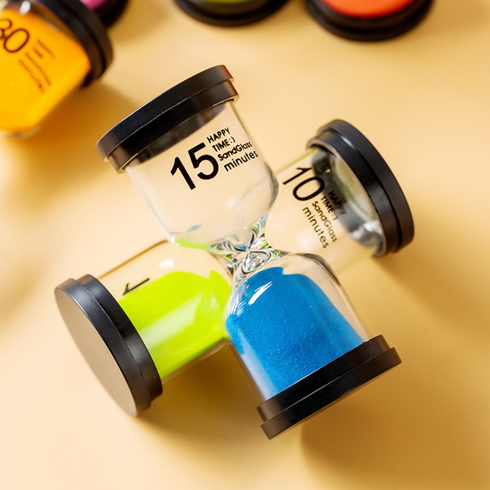 6 stk/sett 1/3/5/10/15/30 min sandklokke sandglass timeglass timer skolebarn lek dekor barn sand timer hjemmedekorasjon