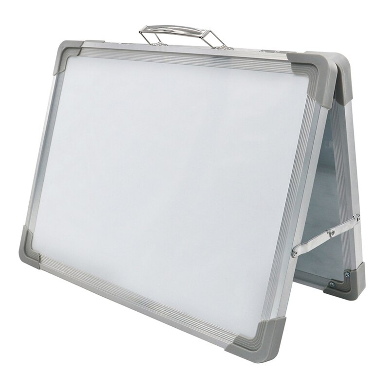 Pizarra blanca plegable magnética de escritorio, Mini caballete portátil de doble cara para mesa con soporte para dibujo de niños: Default Title