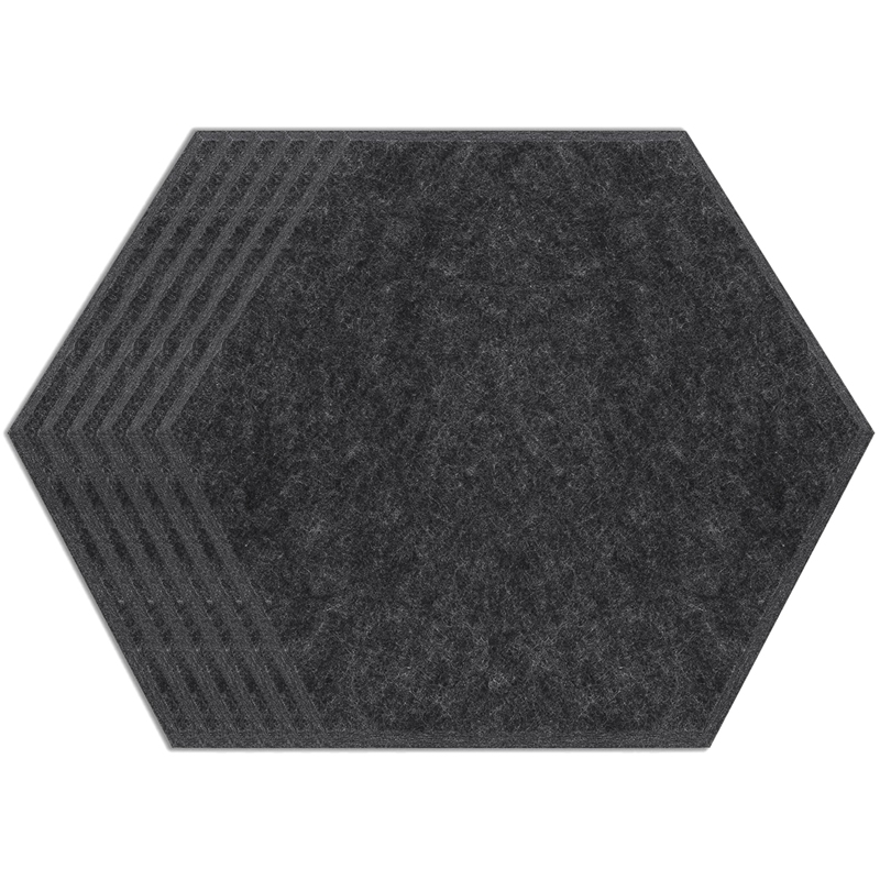 Hexagon Acoustic Panels Art Decor Sound Proof Padding Wall Tiles, Beveled Edge, 12inch x 14inch x 0.4inch, 6 Pack: Default Title