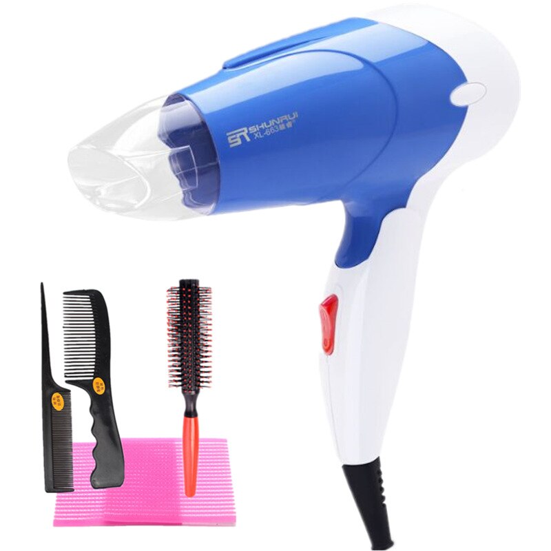 Portable Travel Hair Dryers Folding Handle Hair Dryer 1300W Electric Blow Dryers Hairdressing DIY Styling Tools 38D: blue