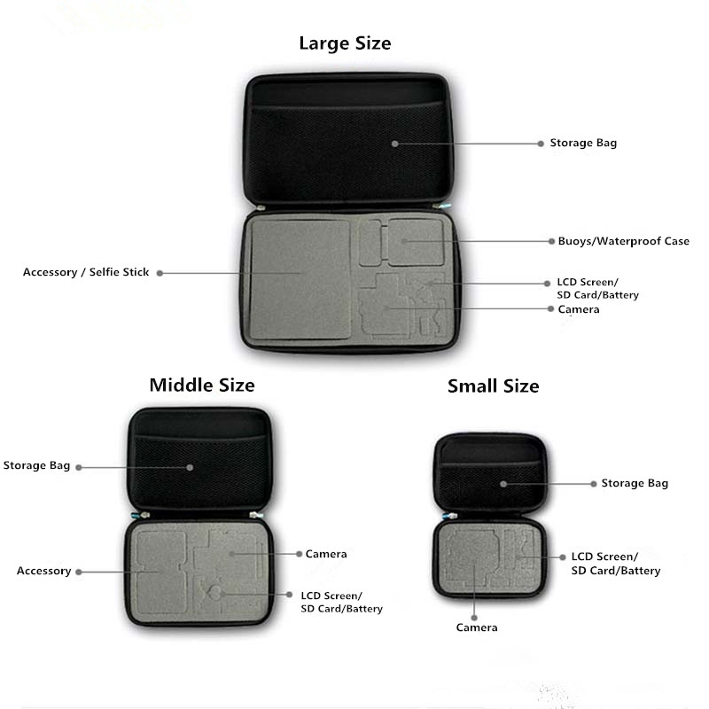 Estuche de almacenamiento portátil para cámara deportiva, bolsa de viaje para GoPro Hero 13, 12, 11, 10, 9, 8, accesorios para Cámara de Acción