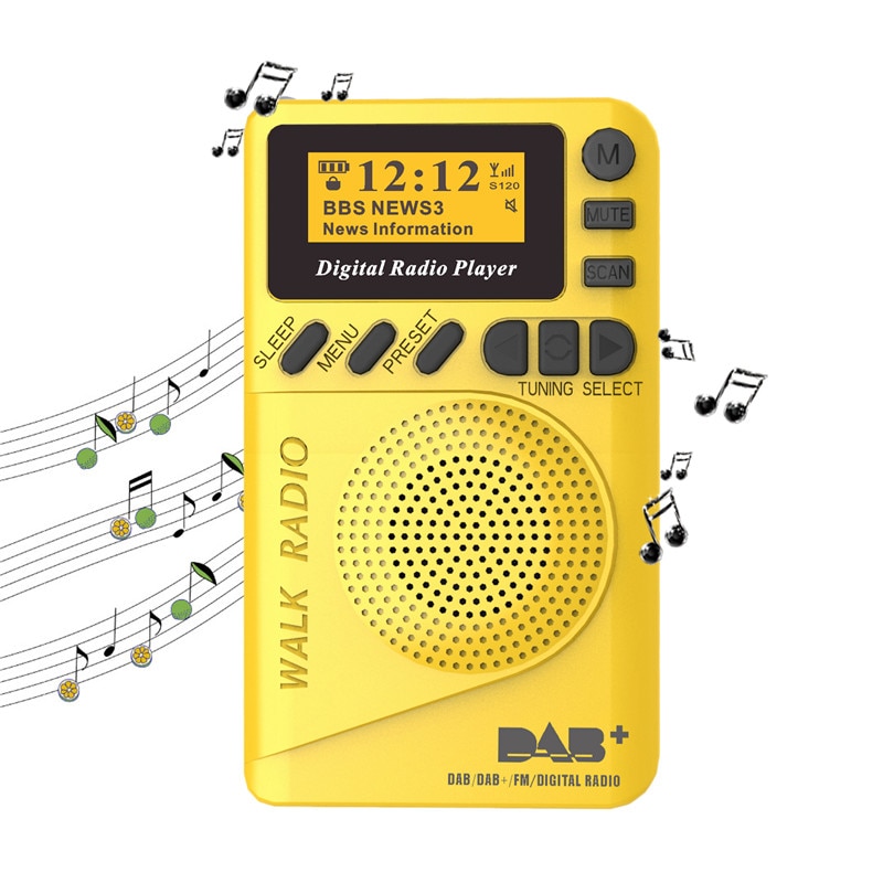 P9 mini radio dab digital radio fm digital demodulator indbygget højttaler bærbar  mp3 afspiller til gang løb fitness fritid