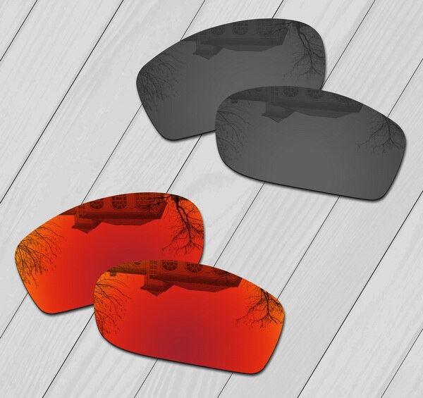 E.o.s Gepolariseerde Verbeterde Vervanging Lenzen Voor Oakley Fives Squared Zonnebril-Meerdere Keuze: Black-Fire Red