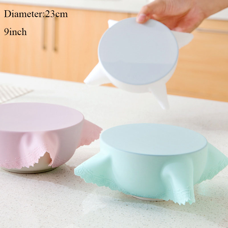 Hoomall Food Grade Silicone Wrap Food Fresh Keeping Saran Lid High Stretch Seal Vacuum Container Cover Storage Lids Kitchen Tool