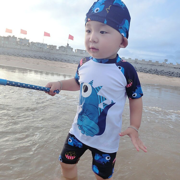 Baby Swimwear Rash Guards 9-12m Summer Cartoon Dinosaur Infant Boys Separate Quick-dry Sunscreen Beach Boys Swimwear