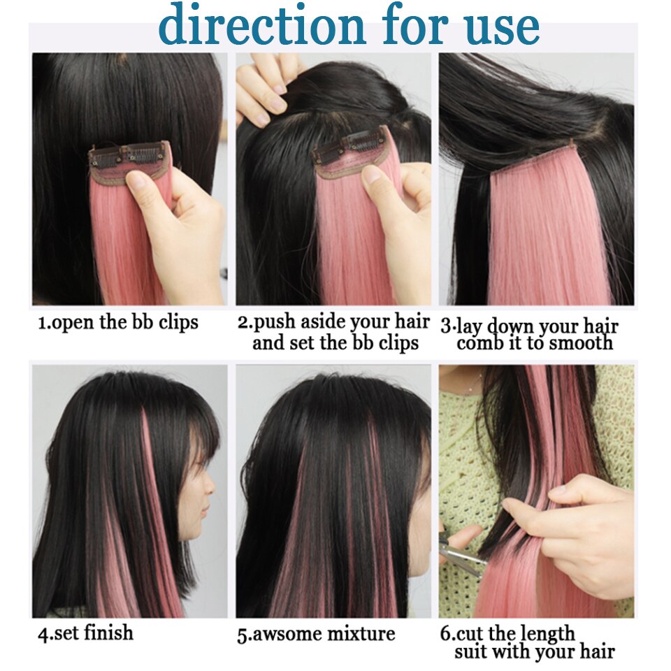 extensions cheveux clip naturel rajout cheveux rajout cheveux Pince synthétique en extension de cheveux rose pièces arc-en-ciel pour les femmes extensions couleur colorée extensions de cheveux perruque MUMUPI