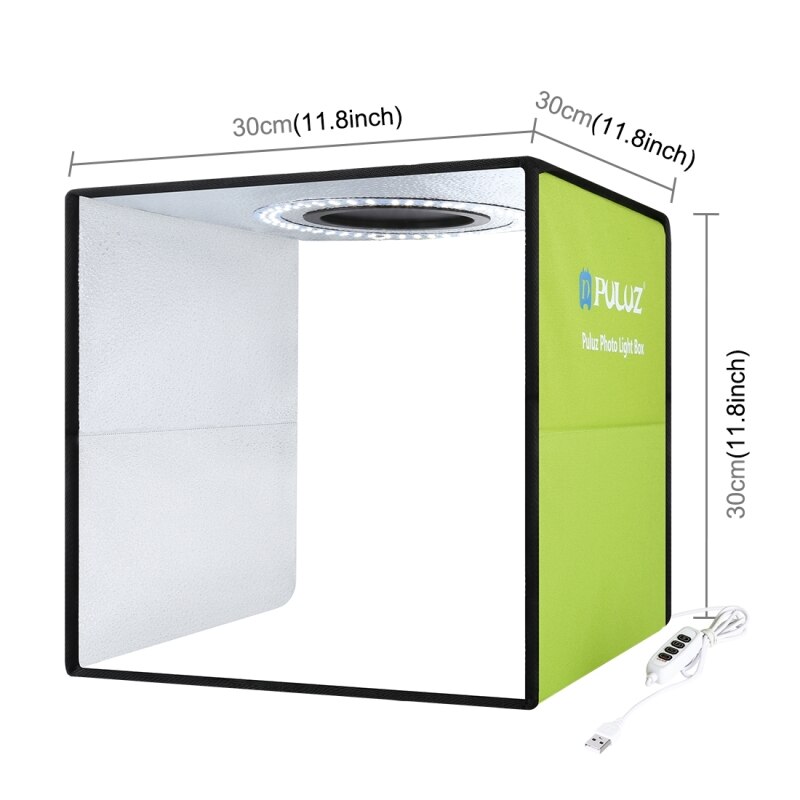 Puluz 30*30*30cm lightbox opvouwbare studiobox lightbox fotografie led lightbox studio opnametent kit met 6 kleuren achtergronden