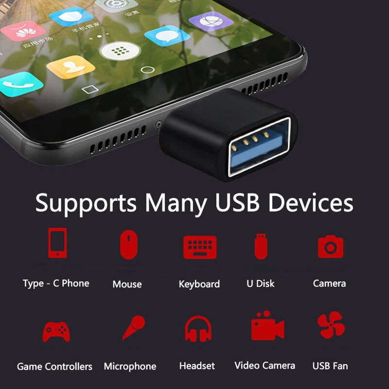 Mini Otg Type C Naar Usb Adapter Universele Adaptador Usb Converter Voor Macbook Gegevensoverdracht Aansluiten Externe Apparaat