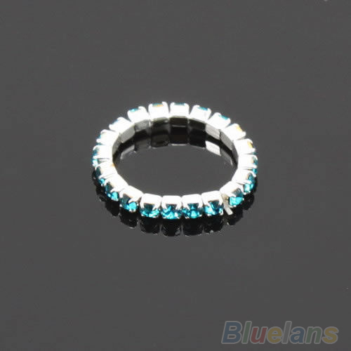 12PCS Pack Elastic Crystal Toe Rings Mixed Color Lots Body Jewelry Adjustable Stretch Foot Toe Wedding Ring Jewelry