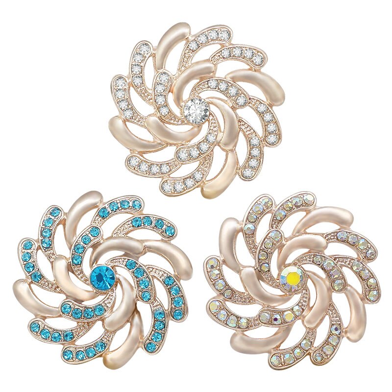 KZ3378-botones a presión de metal de 18MM con diamantes de imitación, Accesorios de belleza, pulsera a presión, joyería,