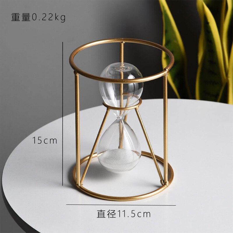 Hourglass clock ornaments Nordic luxury golden hourglass hourglass timer modern window desktop home decoration: 3