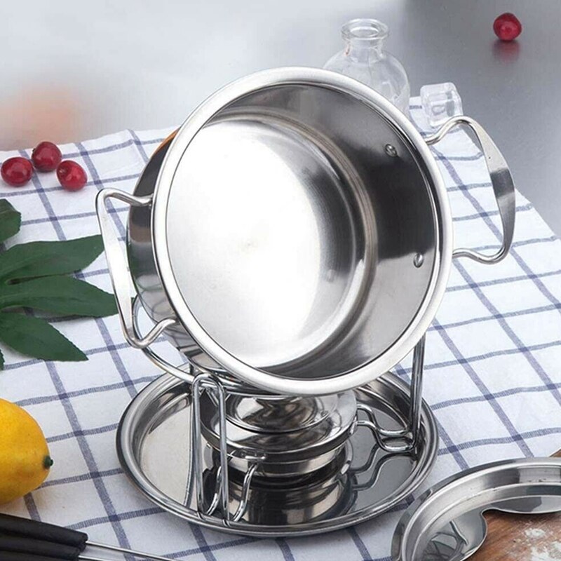 10-Piece Set Stainless Steel Cheese Ice Cream Chocolate Pot Fondue Set Kitchen Accessories for Home Buffet Party