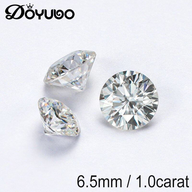 Doyubo 6.5Mm Echt Mosangite Blote Diamant 1.0 Karaat D-COLOR Extreem Wit Ronde Mosangite Met Gra Certificaat X001
