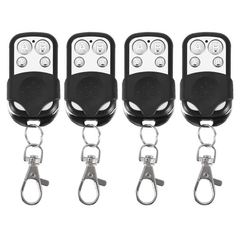 4pcs Universal Cloning Wireless Remote Control Key Fob for Car Garage Door Gate 433mhz
