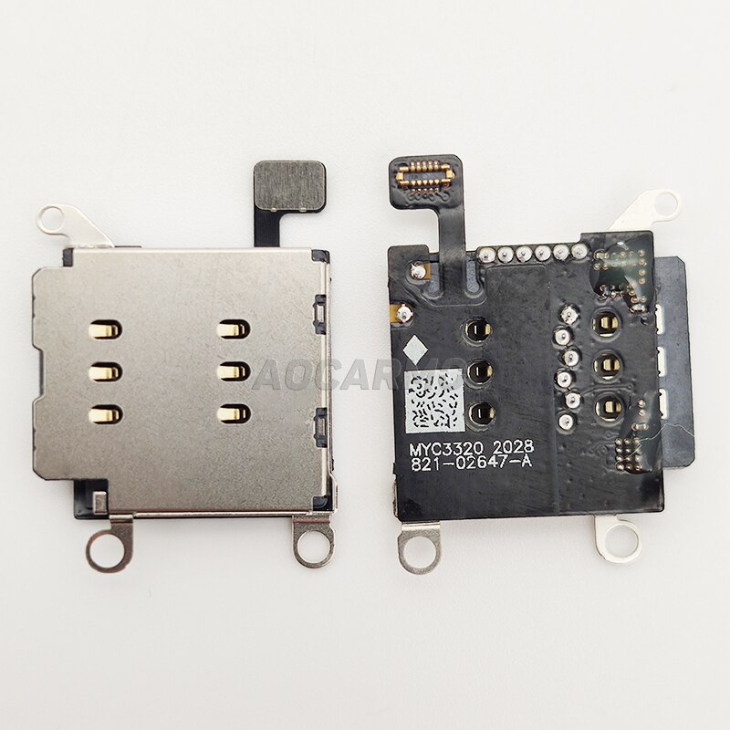 10 stück/lot einzel-/dual-sim-kartensteckplatz, lesegerät, halter, flexkabel, reparaturteile für iphone 12 / 12 pro,  / 12 pro max ,  / 12 mini