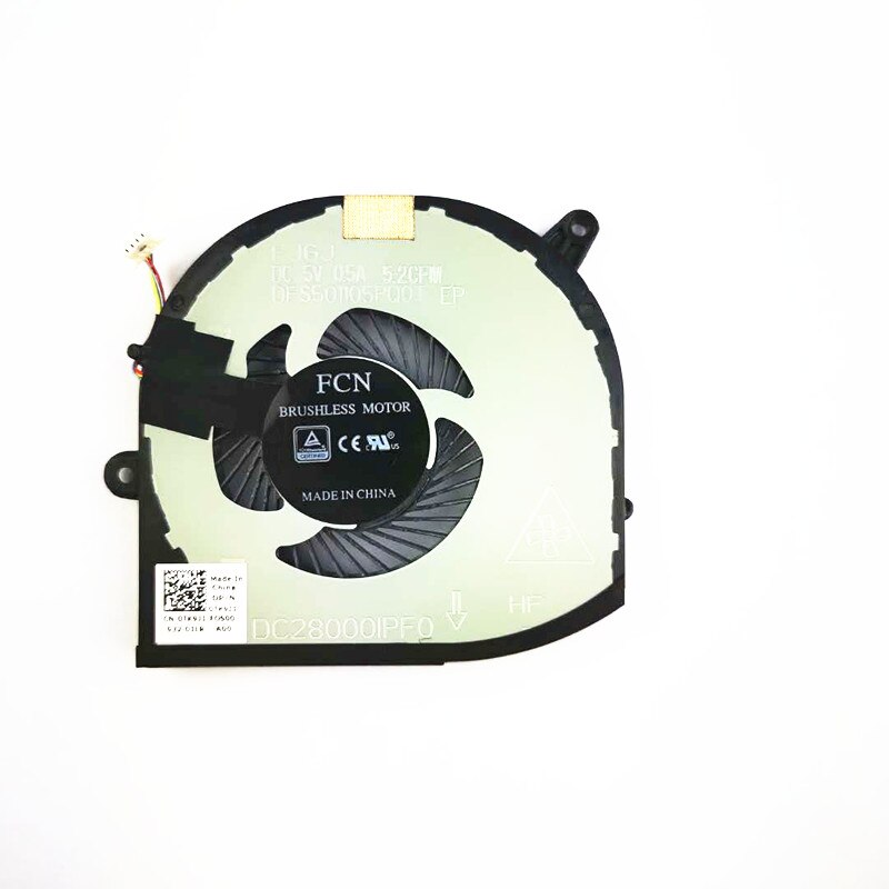 Originele cpu gpu koelventilator voor dell xps 15 9570 precision 5530 m5530 ventilatorkoeler 08 yy 9 tk9 j 1 dc 5v 0.5a mv340 0 mv 340