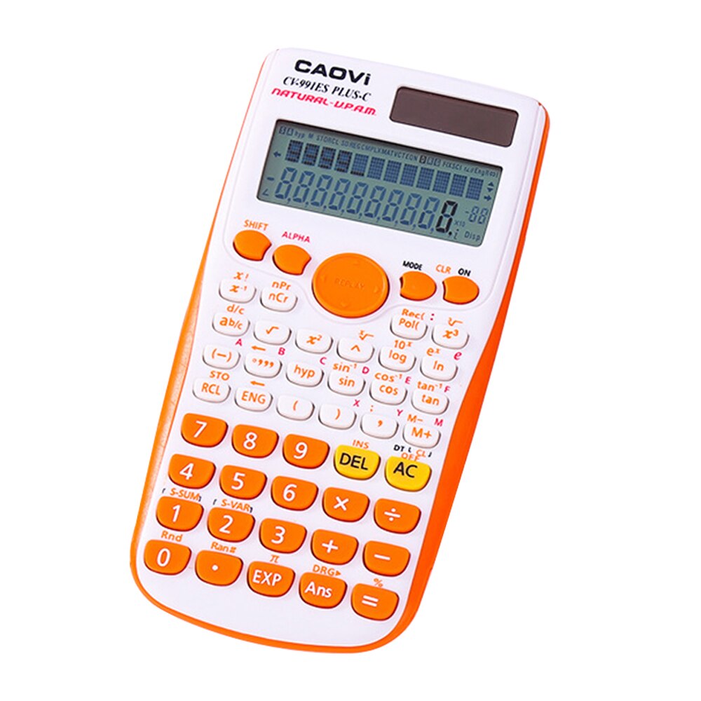 1pc Multifunction Portable Scientific Calculator Counting Tool with Button Battery for Student School Office Stationery Supplies: Orange