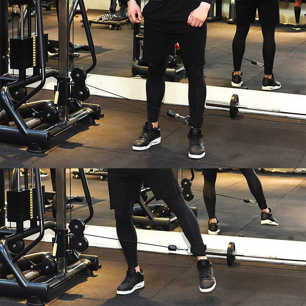 Regulowana podwójna d-pierścień zdatność kostka taśma zabezpieczająca noga trening gimnastyczny podnoszenie biodro kabel stopa pasek sprzęt robić ćwiczeń