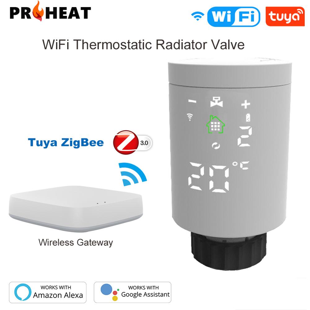 Wifi trv (termostatisk radiatorventil) termostat til radiatoraktuator varmesystem temperaturkontrol tuya zigbee  m30*1.5
