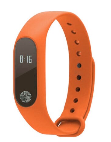 Bluetooth siliconen smartwatch voor dames en heren, hartslagmeter, fitness, slaaptracker, armband, horloge, waterdichte polsband: Oranje