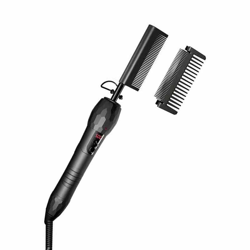 Ceramic Pressing comb Diamond Straightener Comb High Temperature comb 500 Degree: Black without bling