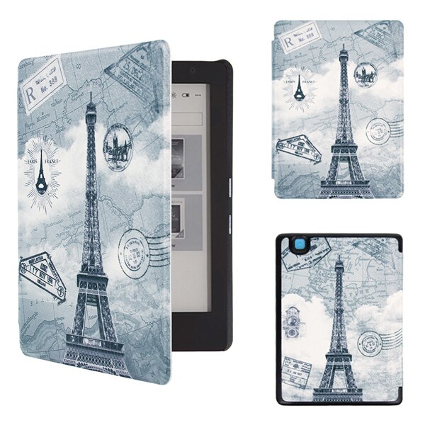Smart etui til kobo aura  h2o edition 2, 6.8 tommer vandtæt ereader magnetisk cover, slim læder funda capa: Fgtt