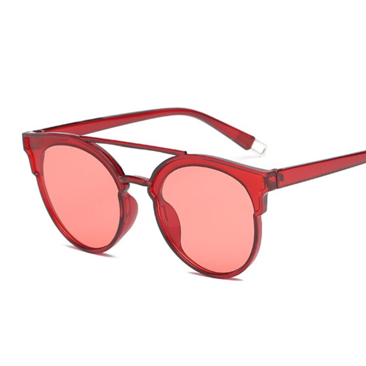 Cat eye solbriller kvinder mærke retro solbriller kvinder dame briller oculos de sol feminino lunette soleil: Rød