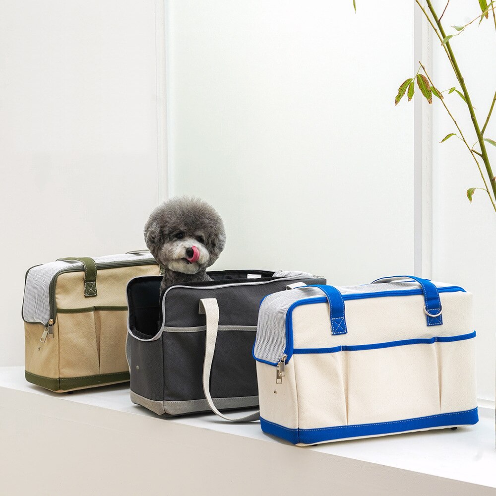 Canvas Kat Zak Hond Handtas Koreaanse Stijl Outdoor Tas Geschikt Voor Puppy Kat Kleine Hond Draagbare Enkele Schoudertas Out reistas