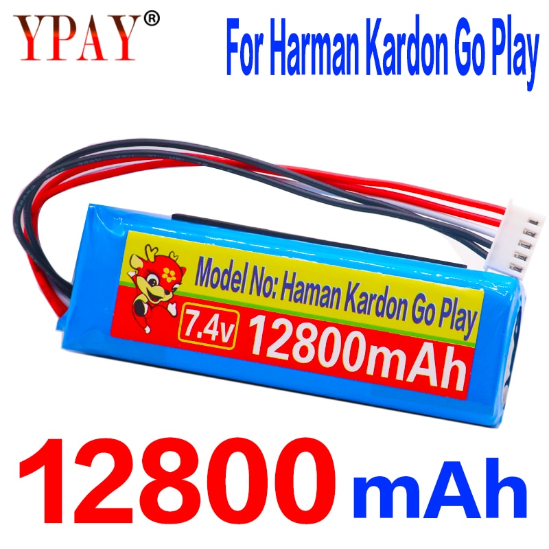 12800mAh Battery 7.4V For Harman Kardon Go Play Mini Speaker Li-Polymer Lithium Polymer Rechargeable Accumulator Replacement