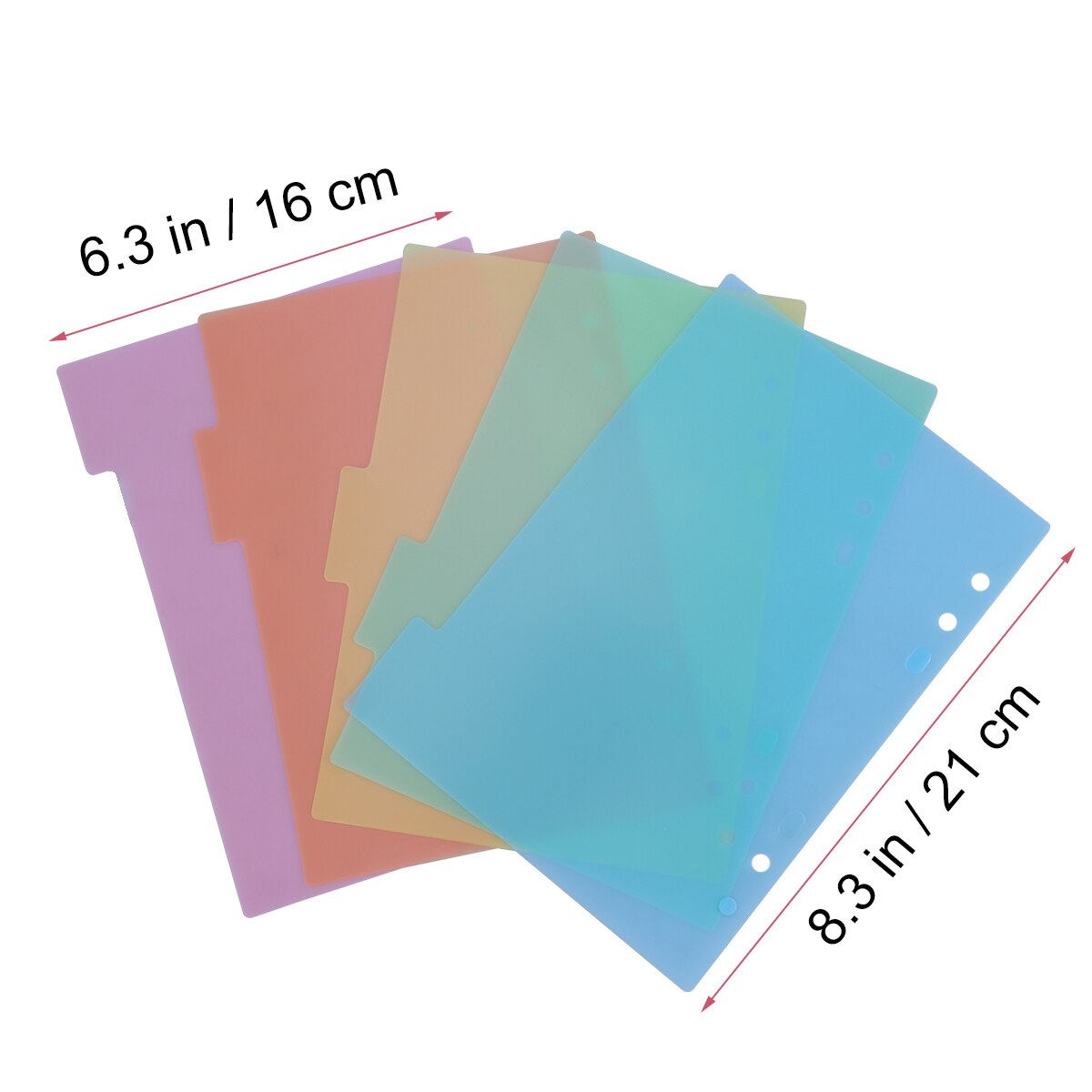 2 sæt indeks sideafdeler plastik farverig klassifikationssidefane til notesbognotat  (a5-5 stk / sæt)