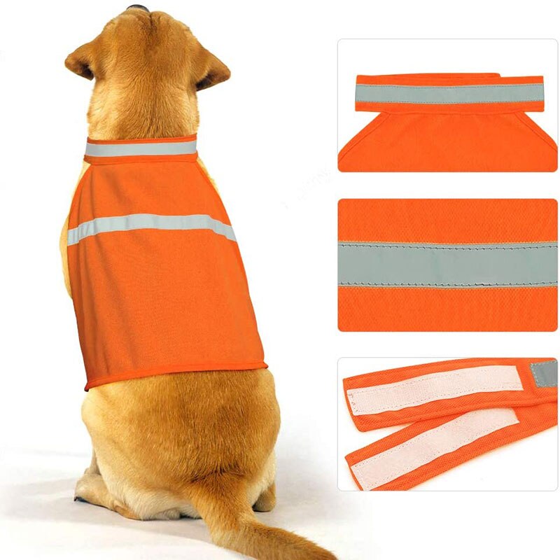 Dog Reflective Vest High Visibility Adjustable Strap Safety Jacket Keep Your Dog be Seen and Safe from Cars & Hunting Accidents
