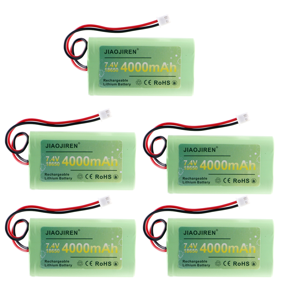 18650 7.4V lithium battery 4000mAh rechargeable 18650 battery pack for megaphone speaker with protection board 7.4V XH2.54 PLUG: Blue