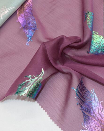 Dancing Dress Cosplay Chiffon Fabric Crepe Thin Magic Feather Fabric Cosplay Sewing Bronzing Wedding Costume DIY: 18 purple