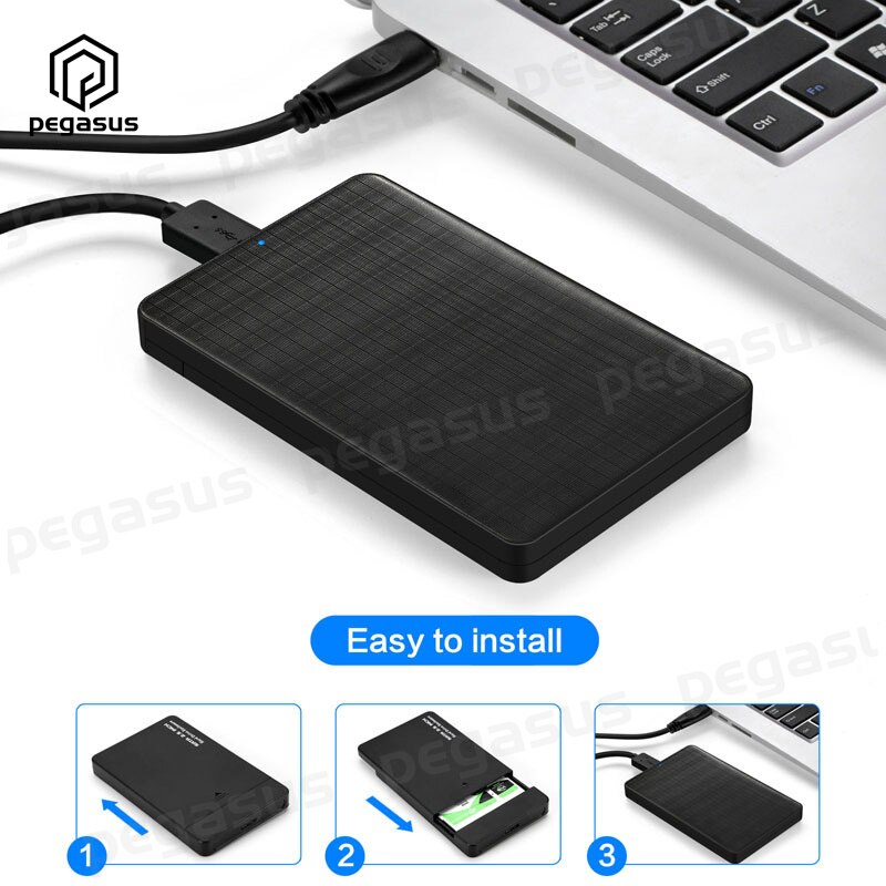 Grid Pattern Business Style USB 3.0 Mobile Hard Disk Box 2.5 Inch SATA Notebook Hard Disk Box With Data Cable