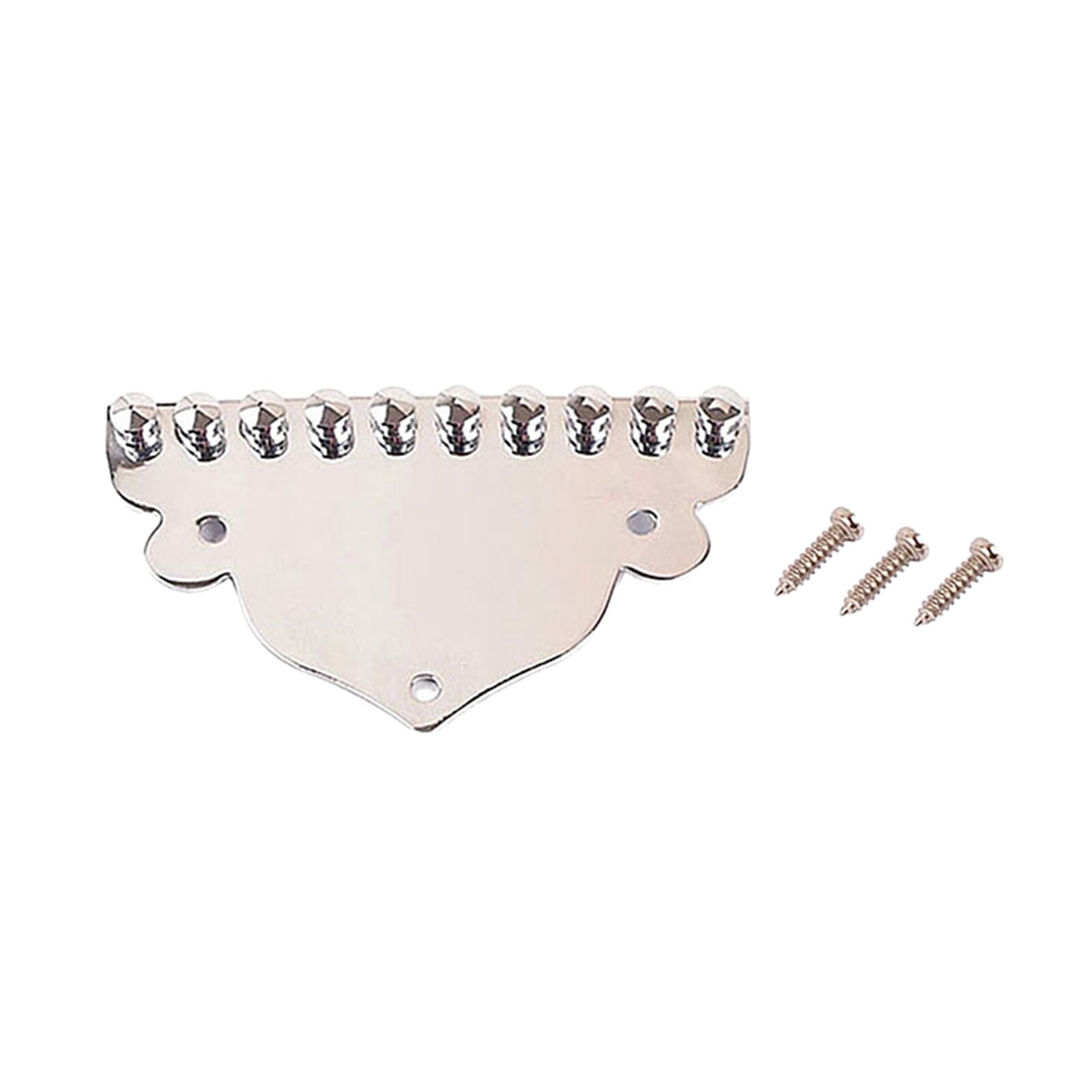 Chrome Plated Mandolin Tailpiece for 10 String Mandolin Replacement Musical Instrument Parts with Screws 70.5x42mm