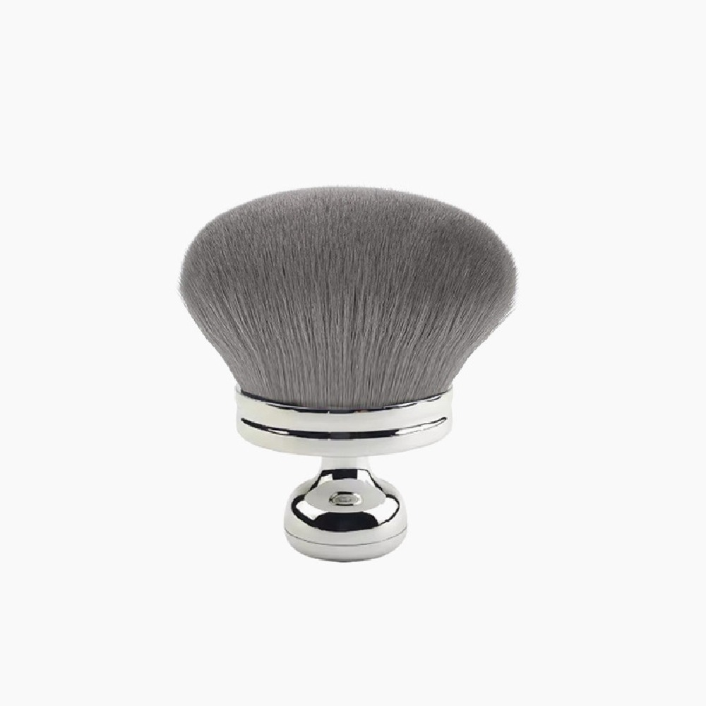 Pincel de maquiagem corporal extra grande, portátil, cabelo sintético macio, profissional, kabuki, 74mm, cabeça larga, base, bronzeadores: Prateado
