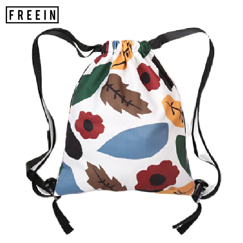 Freein Kleurrijke Gedrukt Pouch Tasje Rugzak Bloemblaadje Leaf Outdoor Waterdichte Japanse Wandelen Lente Zomer Stijl