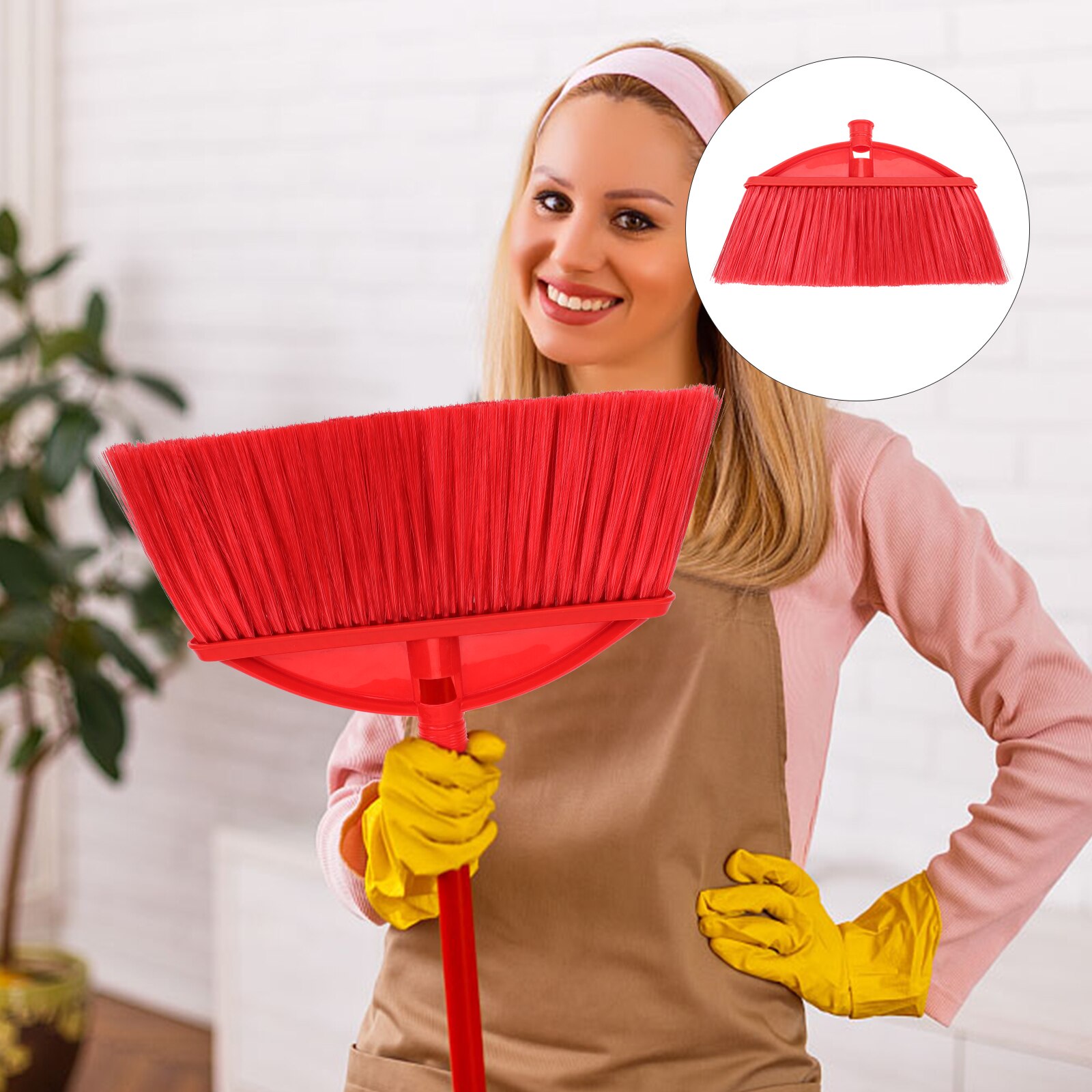 Produktbild von 2 Stück Besenkopf Ersatz – PET-Kunststoff, Dichte Borsten, 38x26,5 Cm, Für Küche & Haushalt, Schnell Austauschbar, Wiederverwendbar