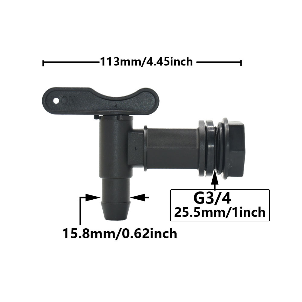 IBC Tank Tap Adapter S60 x 15mm 5/8 "Slangpilaar Sluit Kraan Legering Tank 1000 Liter IBC Tank Klep fitting: Army Green