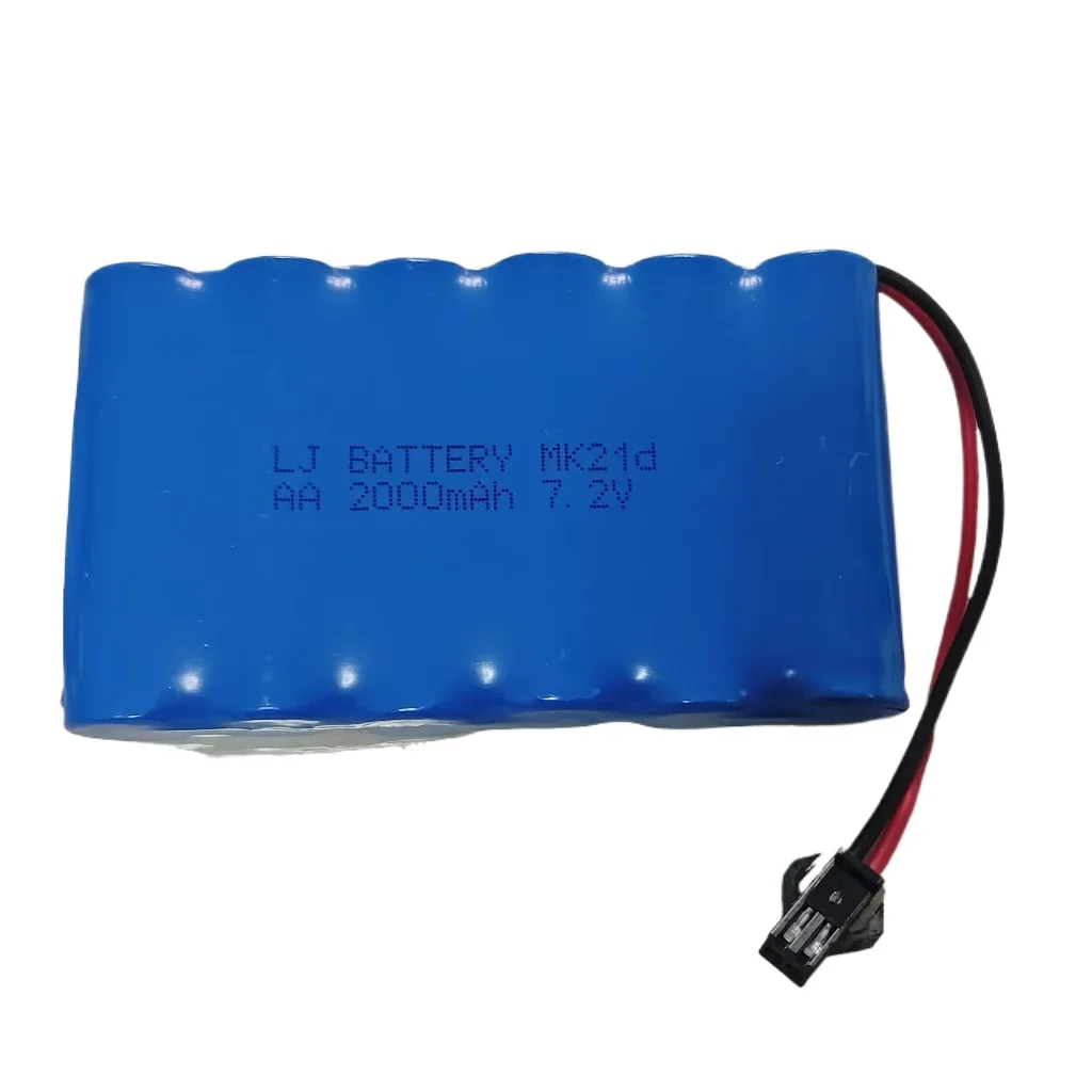 Paquete de batería AA MK21d de 7,2 V y 2000mAh para coches RC, camiones, juguetes RC, coches, tanques, Robots, piezas, baterías recargables MK21d de 7,2 V, enchufe SM: YELLOW