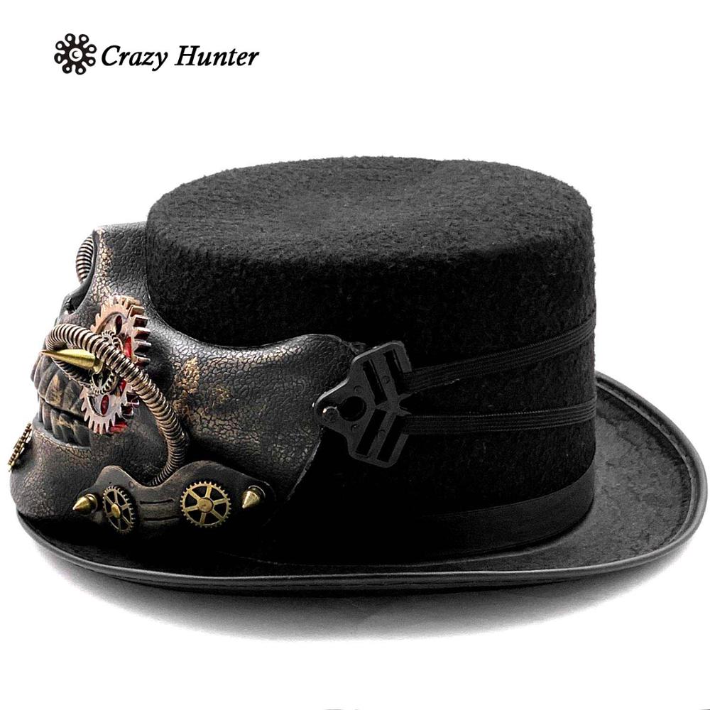 Mannen Steampunk Skeleton Top Hoed Gothic Schedel Gears Party Versnellingen Punk Hoed