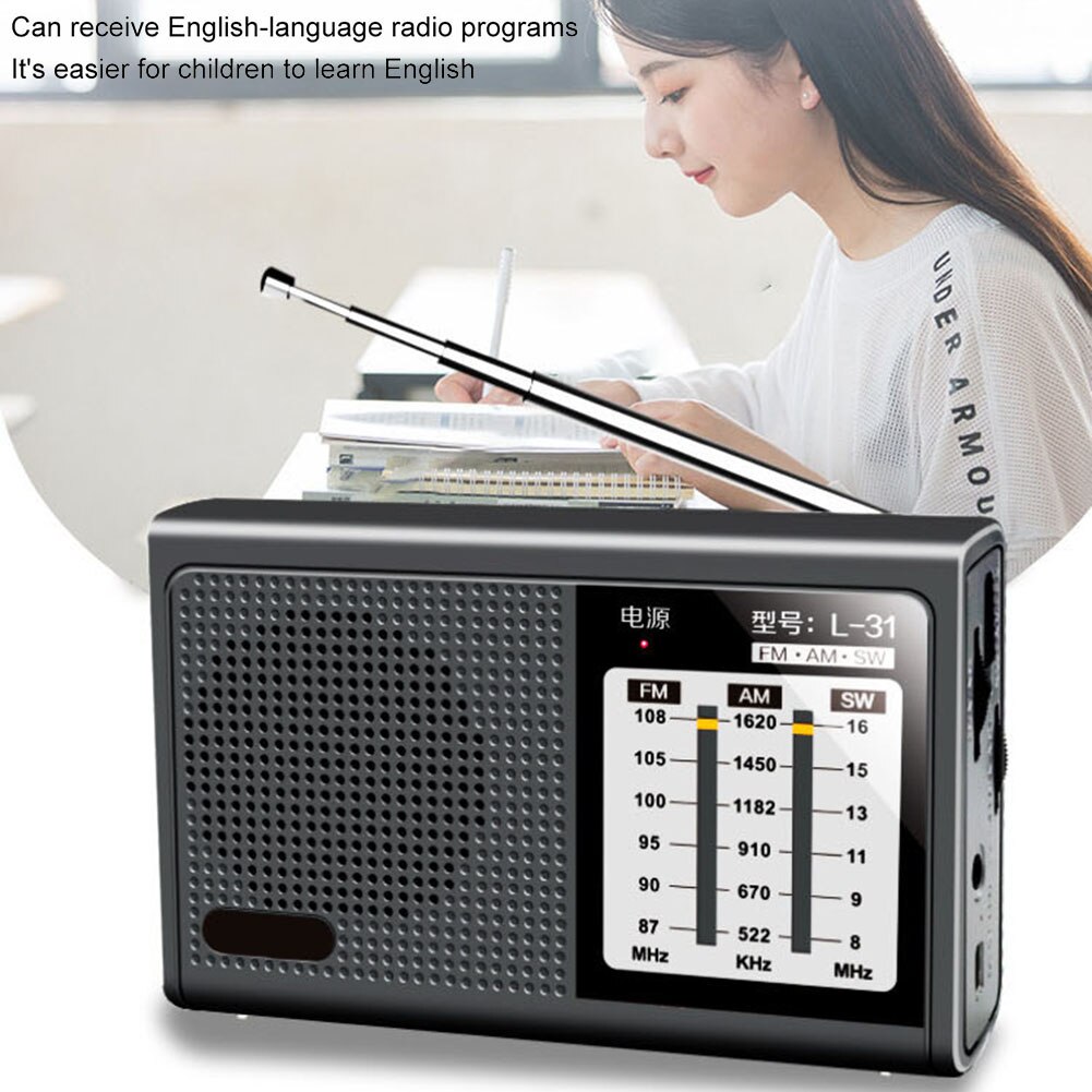 Dispositivi ricaricabili portatili dell&#39;altoparlante di FM AM SW di USB della Radio della banda piena L-31 Mini con l&#39;interfaccia retrattile dell&#39;antenna 3.5mm