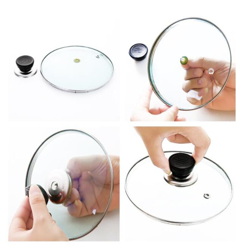 Universele Pan Pot Handgreep Deksel Knop Cap Schroef Handvat Zwart Keuken Pot Deksel Vervanging Cover Knop Handgreep